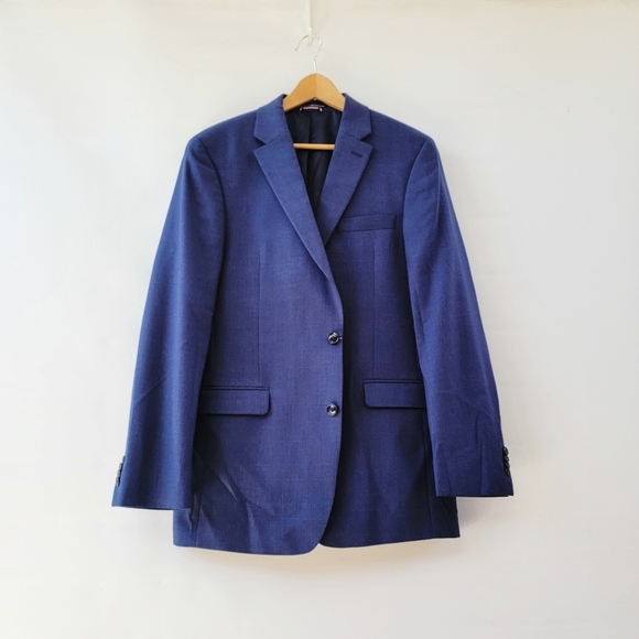 Tommy Hilfiger Navy Blue Blazer Mens 42L Vintage Plaid Preppy Sports Jacket - Picture 16 of 16